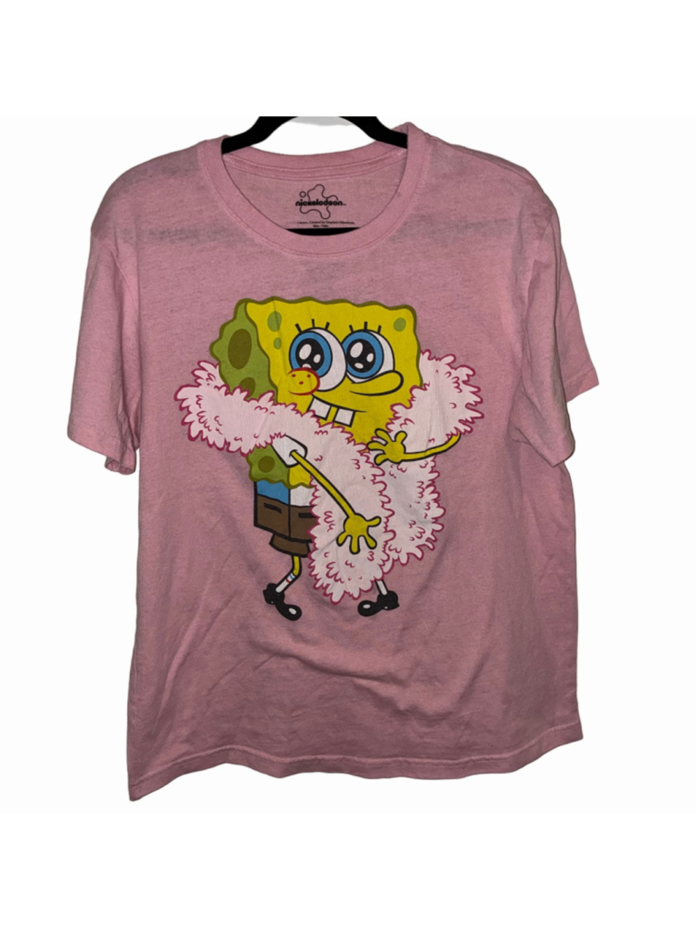 Nickelodeon Spongebob Graphic Tee Size L Pink Yellow